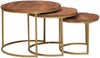 vidaXL Nesting-Couchtische 3 pcs Honigbraun Massivholz Mango und Stahl 4104637 Bild 3