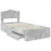 vidaXL Bettrahmen mit Kopfteil Beton Grau 90 x 190 cm Holzwerkstoff 3413250 Bild 5