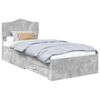 vidaXL Bettrahmen mit Kopfteil Beton Grau 90 x 190 cm Holzwerkstoff 3413250 Bild 2