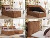Boxspringbett TILIANO 90x200 Cord inkl. Bettkasten, Einzelbett 7-Zonen Multipocket-Matratze & Topper, Modernes Design mit hohem Kopfteil - Orange Cordstoff - H4 - Topper T25 Bild 2