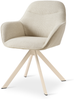GOEURVANT 1370 Esszimmerstühle 4er-Set, 360° Drehbar, Webstoff - Beige Bild 3