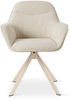 GOEURVANT 1370 Esszimmerstühle 4er-Set, 360° Drehbar, Webstoff - Beige Bild 4