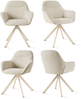GOEURVANT 1370 Esszimmerstühle 4er-Set, 360° Drehbar, Webstoff - Beige Bild 1