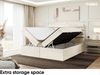 MEBLINI Boxspringbett KARIM 200x200 cm mit Bettkasten - H3/Creme Samt Polsterbett - Doppelbett mit Topper & Taschenfederkern-Matratze Bild 5