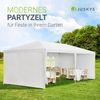 Juskys Partyzelt mit Dach & Seitenwänden, Stahl / Polyethylen weiß, 3x6 m, 18 m² Bild 2