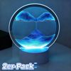POPOLIC LED Nachtlicht Dynamisch 3D Sandbilder zum Drehen mit LED Nachtlicht, LED fest integriert, Entspannende Dekoration für Desktop-Kunst (Blau, 7) Bild 5