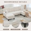 Modernes 4-Sitzer U-Sofa mit Doppel-Chaise-Longue,aus weichem Cordstoff mit komfortabler Polsterung moderner Rückenlehne und robuster Konstruktion Perfekt für jedes Wohnzimmerkonzept,Cordstoff,Beige, Bild 4