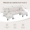 Modernes 4-Sitzer U-Sofa mit Doppel-Chaise-Longue,aus weichem Cordstoff mit komfortabler Polsterung moderner Rückenlehne und robuster Konstruktion Perfekt für jedes Wohnzimmerkonzept,Cordstoff,Beige, Bild 2