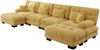 Modulares Sofa aus Chenille 406x145x81 cm mit 2 beweglichen Ottomanen, gelb Bild 5