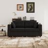 2-Sitzer-Sofa aus Chenille mit USB-Anschluss, Getränkehaltern und Stauraumschubladen, 172 x 75 x 82 cm, Schwarz Bild 2