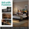ADWOLT Stauraumbett Hydraulisches Polsterbett Doppelbett mit LED und USB, Jugendbett 160x200 cm,mit Lattenrost,PU,Schwarz Bild 4