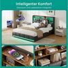 ADWOLT Stauraumbett Hydraulisches Polsterbett Doppelbett mit LED und USB, Jugendbett 160x200 cm,mit Lattenrost,PU,Schwarz Bild 3