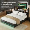 ADWOLT Stauraumbett Hydraulisches Polsterbett Doppelbett mit LED und USB, Jugendbett 160x200 cm,mit Lattenrost,PU,Schwarz Bild 2