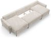 Wohnlandschaft mit Schlaffunktion SILVES Sofa U-Form Stoff Poso Altweiß Bild 3