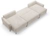 Wohnlandschaft mit Schlaffunktion SILVES Sofa U-Form Stoff Poso Altweiß Bild 4