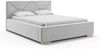 MEBLINI Polsterbett 180x200 mit Lattenrost mit Matratze – LIZZY – Hellgrau Samt – Doppelbett mit Bettkasten - Stauraumbett - Kopfteil Bett mit Stauraum Bild 2