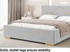 MEBLINI Polsterbett 180x200 mit Lattenrost mit Matratze – LIZZY – Hellgrau Samt – Doppelbett mit Bettkasten - Stauraumbett - Kopfteil Bett mit Stauraum Bild 5