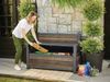 Dmora Aufbewahrungstruhe für draußen Estevan, Gartenbox, Outdoor-Truhe, Stauraumbank für außen, 133x61 h89 cm, Nussbaum Bild 4