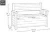 Dmora Aufbewahrungstruhe für draußen Estevan, Gartenbox, Outdoor-Truhe, Stauraumbank für außen, 133x61 h89 cm, Nussbaum Bild 3