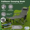 Coemo 2er Set Tragbarer Liegestuhl, Campingliege mit Getränkehalter Grau Bild 3