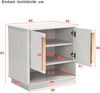 Schuhschrank Weiß Naturfarbe mit goldenen Griffen 60×40×61 cm aus MDF Bild 4