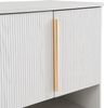 Schuhschrank Weiß Naturfarbe mit goldenen Griffen 60×40×61 cm aus MDF Bild 5
