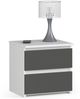 Home Collective Kommode 40 cm breit Holz Highboard Sideboard für Flur Schlafzimmer Wohnzimmer (Mehrzweckschrank Schrank schmal Kommode Schlafzimmer mit Schubladen), mit zwei Schublade 40 cm hoch viel Stauraum, weiß grau Bild 5