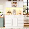 Küchen-Hochschrank B 120 x T 40 x H 183,5 cm, aus MDF, mit LED-Beleuchtung, 8 Schubladen und verstellbaren Einlegeböden Bild 3