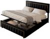 FUROKOY Polsterbett Hydraulisches Doppelbett Kiefernholzbett Funktionsbett Stauraumbett (160x200cm Jugendbett mit Lattenrost, Kopfteil,Bettkaste,Samt), ohne Matratze Bild 5