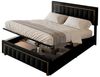 FUROKOY Polsterbett Hydraulisches Doppelbett Kiefernholzbett Funktionsbett Stauraumbett (160x200cm Jugendbett mit Lattenrost, Kopfteil,Bettkaste,Samt), ohne Matratze Bild 4