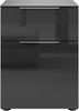Nachtkommode >style< in anthrazit matt - Glas anthrazit - 45x60,3x40cm (BxHxT) Bild 3