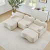 Ecksofa Beige mit tiefer Sitzfläche, Samtbezug und modularer Wellenform,70x288x167 cm Bild 3
