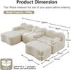 Ecksofa Beige mit tiefer Sitzfläche, Samtbezug und modularer Wellenform,70x288x167 cm Bild 5