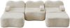 Ecksofa Beige mit tiefer Sitzfläche, Samtbezug und modularer Wellenform,70x288x167 cm Bild 5