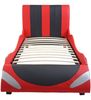 Bett HWC-E14, Auto Junge Kinderbett Jugendbett, Lattenrost Kunstleder Holz 190x100 cm ~ schwarz-rot Bild 4
