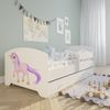 Kids Collective Kinderbett 160x80 cm mit Matratze und Schublade, Rausfallschutz & Lattenrost mit Einhorn Design, Bett für Jungen und Mädchen, Einhorn Bild 2