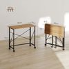 HOMCOM Schreibtisch Klappbar Klein 80 cm mit Rollen (Klapptisch, 1-St, Klappschreibtisch), Computertisch für Home Office, Eiche Bild 2