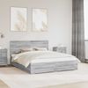 vidaXL Bettrahmen mit Kopfteil Grau Sonoma 160 x 200 cm Holzwerkstoff 3410875 Bild 1