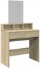 vidaXL Schminktisch mit Spiegel Sonoma-Eiche 80x41x144,5 cm 848173 Bild 2