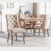 Merax Polsterstühle(Set, 4 St), Stuhl Beige Samt Esszimmerstuhl, hohe Rückenlehne, mit Knopfsteppung, Gestell aus Massivholz, Beige Bild 3