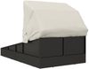 vidaXL Sonnenliege mit Faltdach Schwarz 200x114x128 cm Poly Rattan 362273 Bild 5