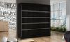 Kleiderschrank Basti IV 200 cm - Schwebetürenschrank mit Kleiderstange und Einlegeboden, Schlafzimmerschrank mit 2 Türen, Schiebetüren, 200x215x58 cm (Schwarz) Bild 2