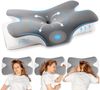 Simloveve Kopfkissen Nackenstützkissen,Schlafkissen,Nackenkissen,Seitenschläferkissen, Füllung: Kopfkissen aus Memory Foam, Kissen für Seiten Rücken & Bauchschläfer, Nackenstützkissen, Kopfkissen, Schlafkissen, Eisseidenstoff, atmungsaktiv und weich, A... Bild 5