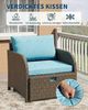 GarveeMore Gartenlounge-Set Terrassenmöbel mit Tisch,5 teilig Rattan Balkonmöbel Kleiner Balkon, Gartenmöbel Set Balkonset 2 Rattansessel mit Hocker,Outdoor Sitzgruppe Bild 3