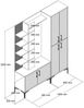 Dmora Eingangsmöbel Vivian, Moderner Eingang, Wandgarderobe, Multifunktions-Aufbewahrungskonsole, 150x200 h35 cm, Walnuss und Weiß Bild 3
