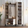 Dmora Eingangsmöbel Vivian, Moderner Eingang, Wandgarderobe, Multifunktions-Aufbewahrungskonsole, 150x200 h35 cm, Walnuss und Weiß Bild 4