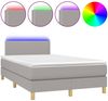 Boxspringbett mit Matratze & LED Stoff Hellgrau 120x200 cm, Härtegrad: H2 [3133621] Bild 2