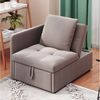 Merax Schlafsofa, Verstellbares Multifunktionsbett Daybett Sofa Tagesbett 1 Teile, 3-in-1 Sofabett mit Rückenlehnenfunktion & Kissen, Leinenstoff Bild 3