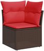 vidaXL 6-teiliges Gartensofa-Set mit Kissen, braun, Polyrattan 3221433 Bild 4
