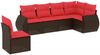 vidaXL 6-teiliges Gartensofa-Set mit Kissen, braun, Polyrattan 3221433 Bild 2